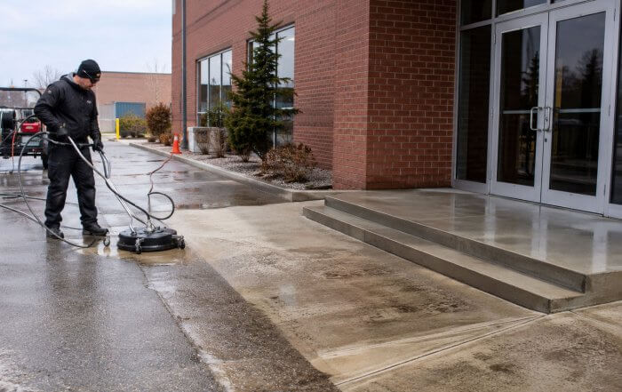 professional exterior cleaning technician
