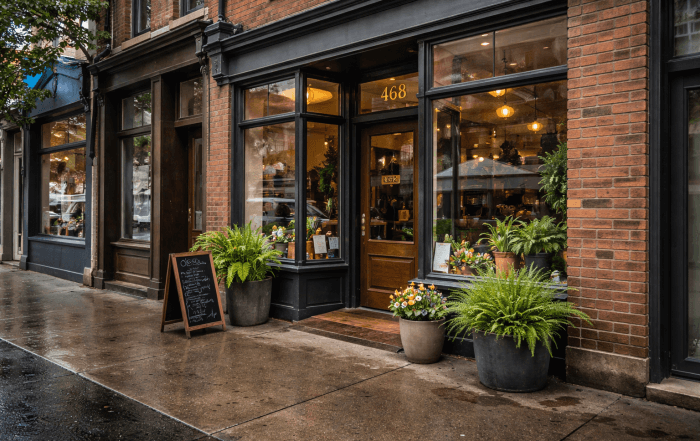 brick storefront in Toronto