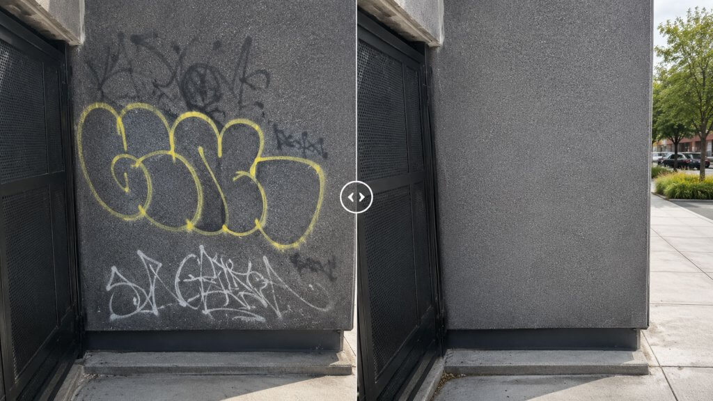 Graffiti Removal Before and After