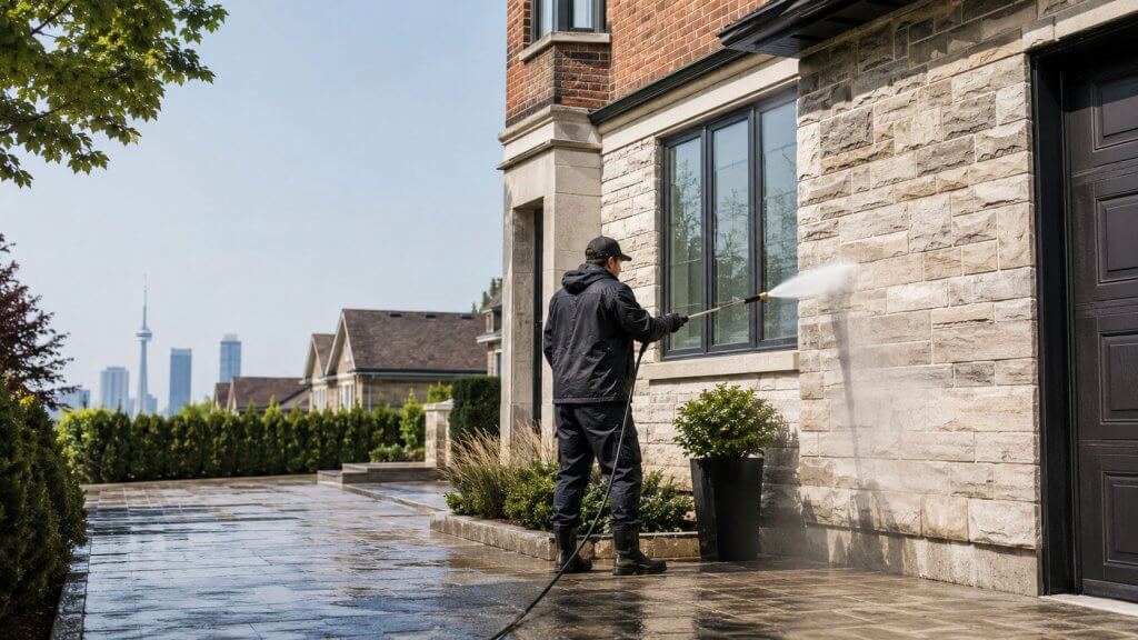 Pressure-washing-the-suburban-Toronto-home Pressure washing the suburban home exterior